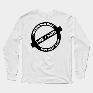 Gender Stamp - Hot Chip - He/Him Long Sleeve T-Shirt